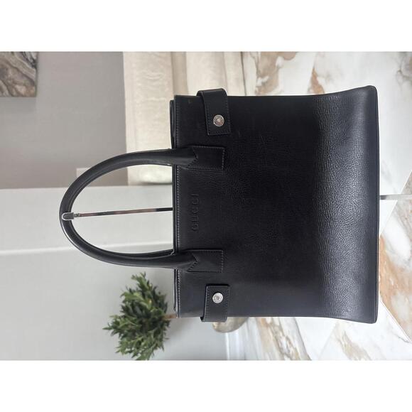 Gucci Black Leather Tote Bag with Dust Cover - Picture 1 of 9